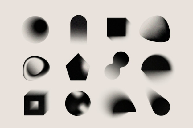 Free vector gradient grainy gradient shapes