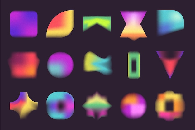 Gradient grainy shape collection