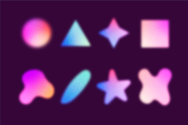 Gradient grainy shape collection