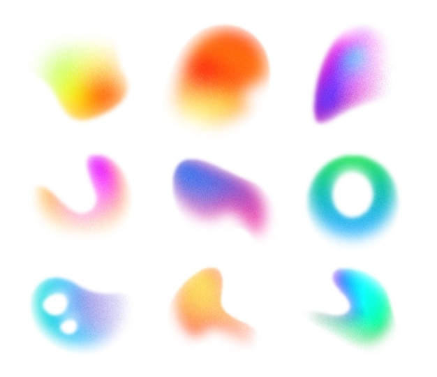 Gradient grainy shape collection