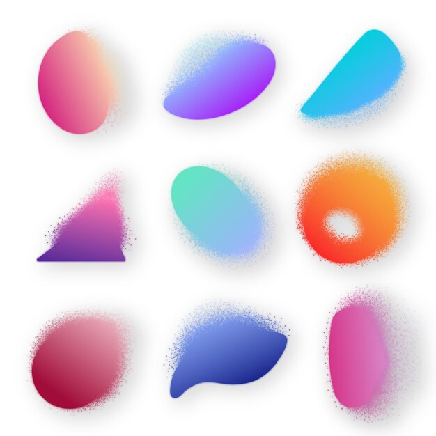 Gradient grainy shape collection