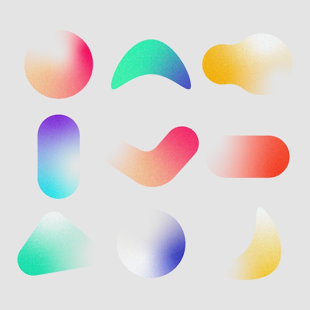 Gradient grainy shape collection