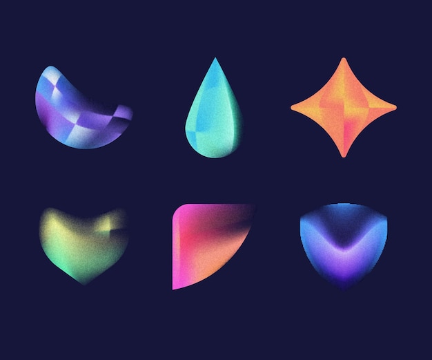 Free Vector gradient grainy shape collection