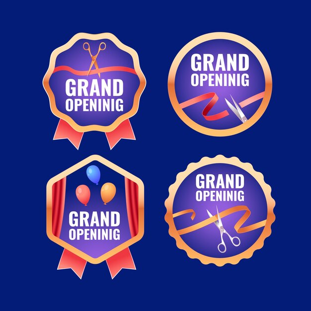 Gradient grand opening labels