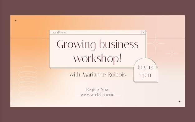 Gradient growing business workshop facebook post template