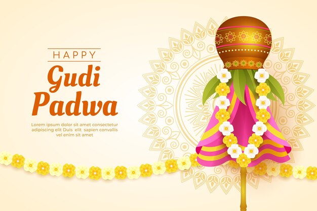 Gradient gudi padwa background