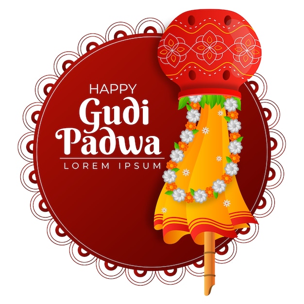 Free Vector gradient gudi padwa illustration