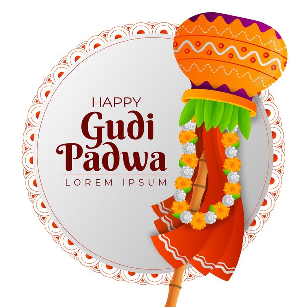 Gradient gudi padwa illustration