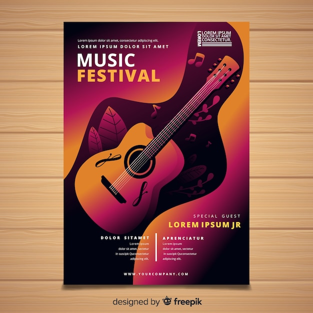 Gradient guitar music festival poster