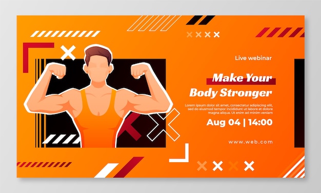 Gradient gym and fitness design template