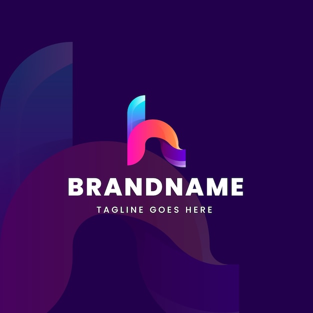 Free vector gradient h letter logo template