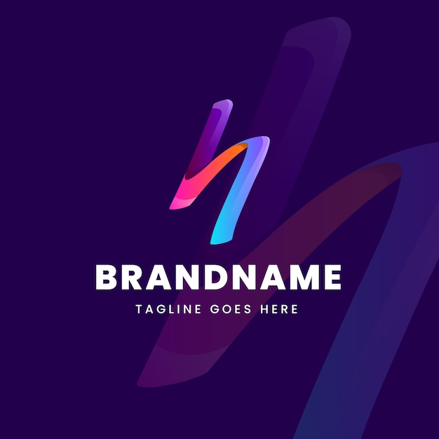 Gradient h letter logo template