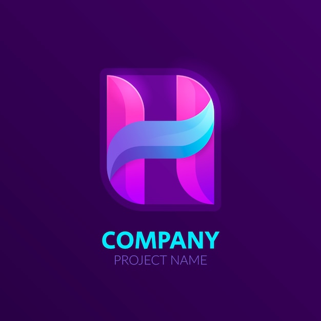 Free vector gradient h letter logo