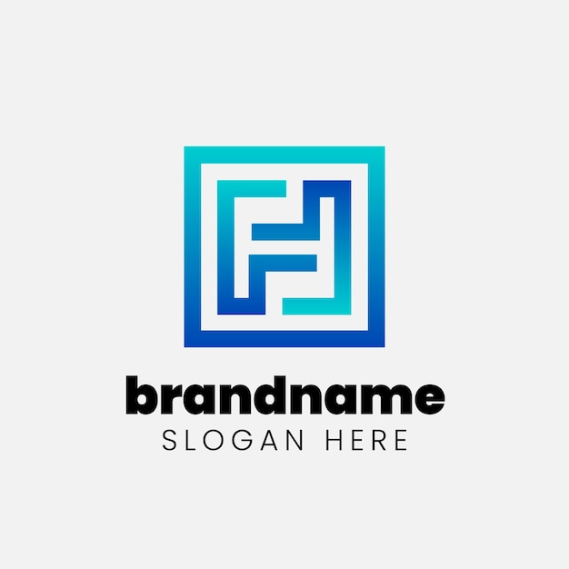 Free vector gradient h logo design template