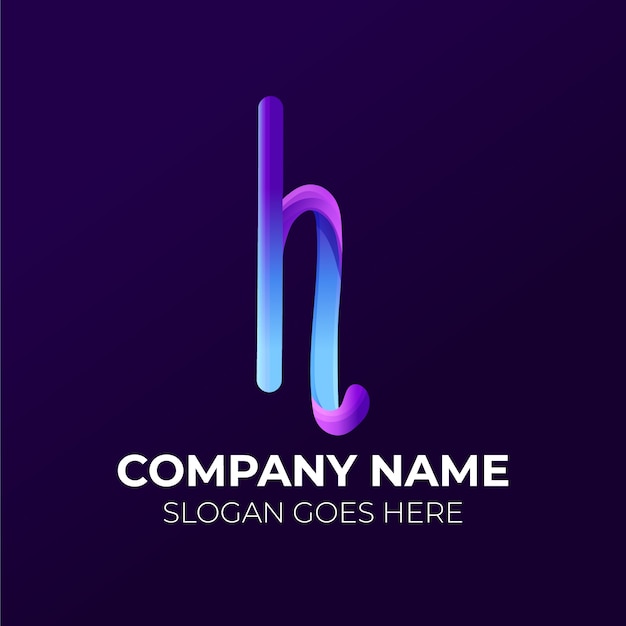 Free vector gradient h logo template design