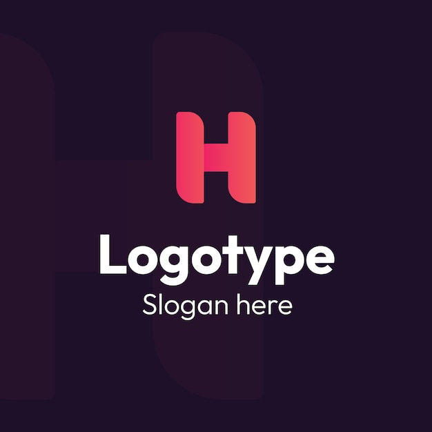 Free vector gradient h logo template