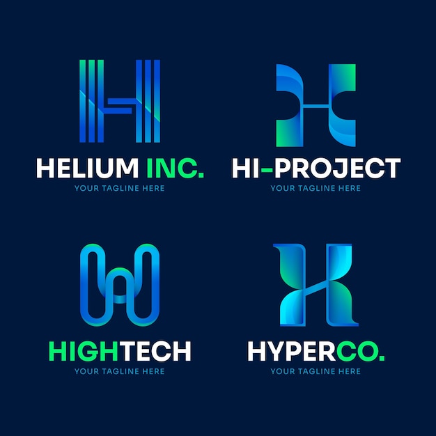 Gradient h logo template