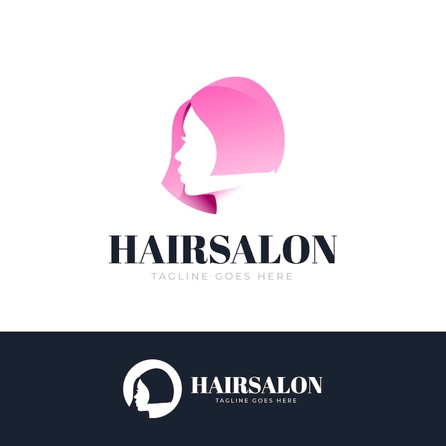 Free vector gradient hair salon logo template