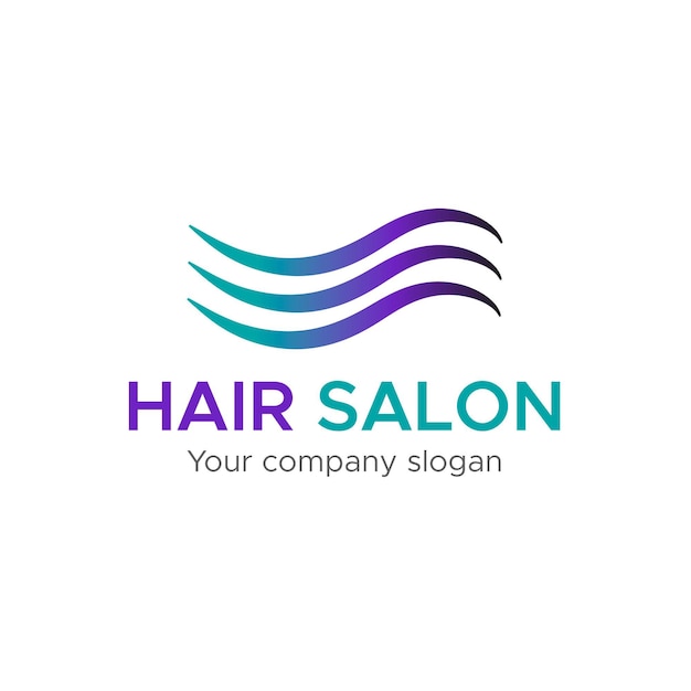 Gradient hair salon logo template