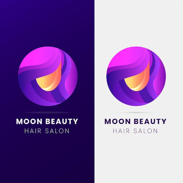 Gradient hair salon logo template