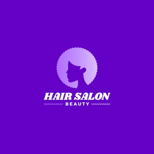 Free vector gradient hair salon logo template