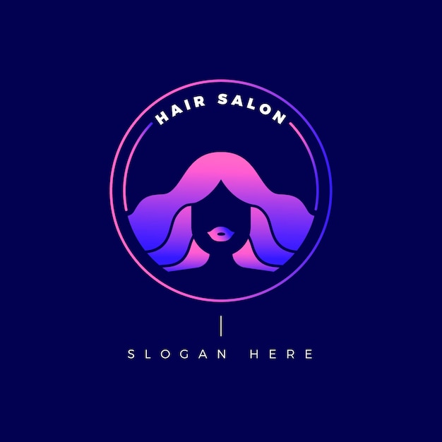 Free vector gradient hair salon logo template