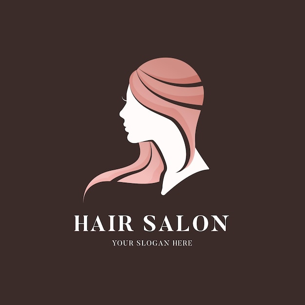 Free vector gradient hair salon logo template