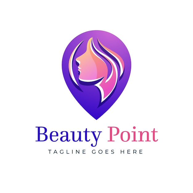 Gradient hair salon logo