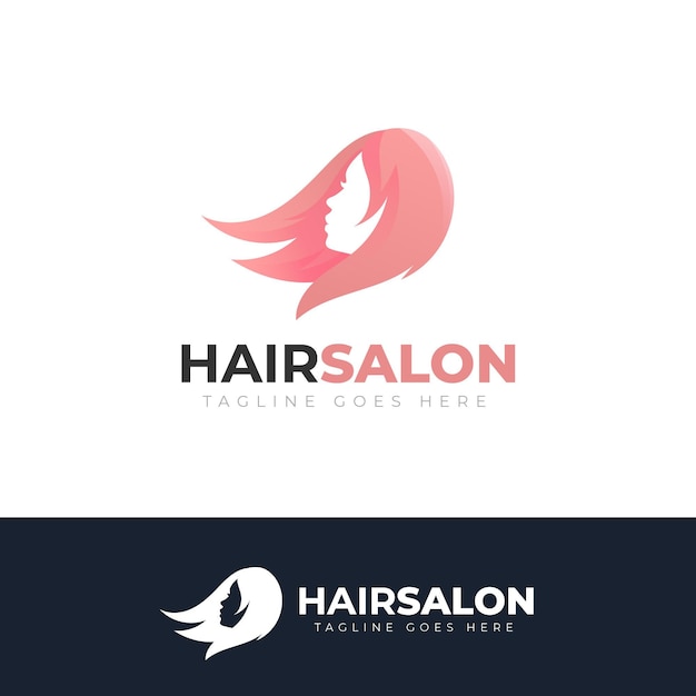 Free Vector gradient hair salon logo