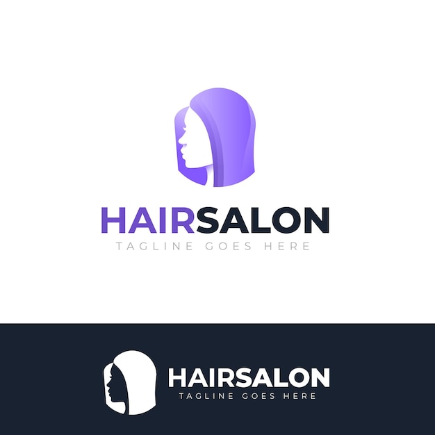 Free vector gradient hair salon logo