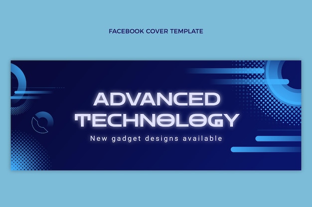 Free Vector gradient halftone technology facebook cover