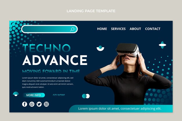 Gradient halftone technology landing page template