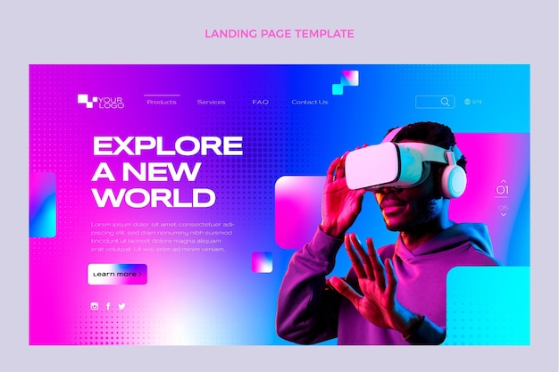 Gradient halftone technology landing page