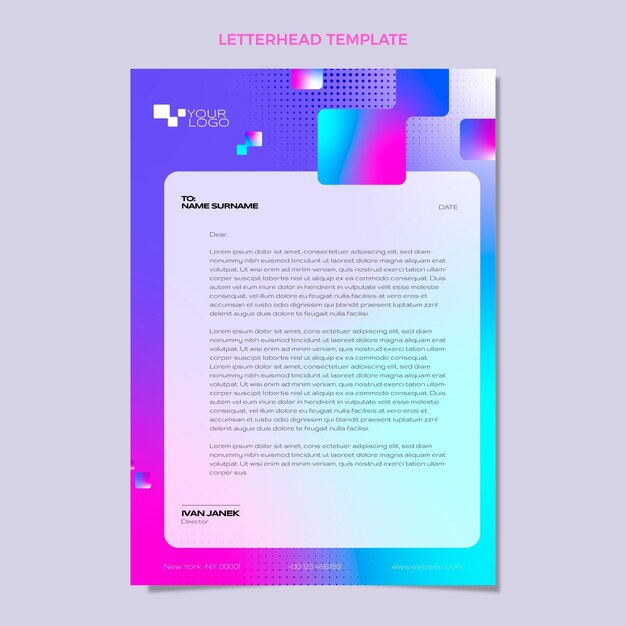 Gradient halftone technology letterhead