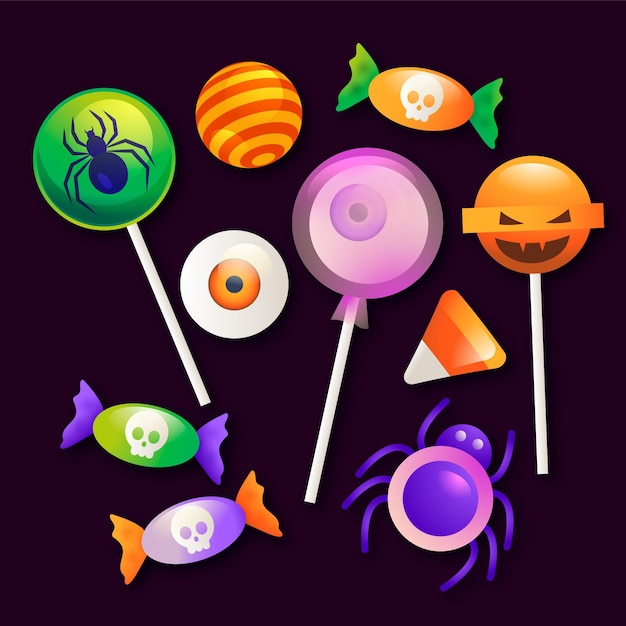 Gradient halloween candy collection