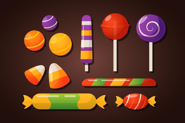 Free Vector gradient halloween candy collection