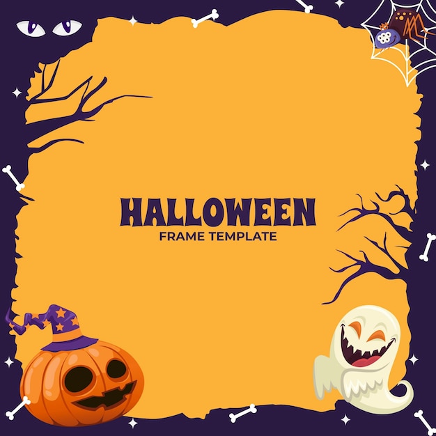 Gradient halloween frame template