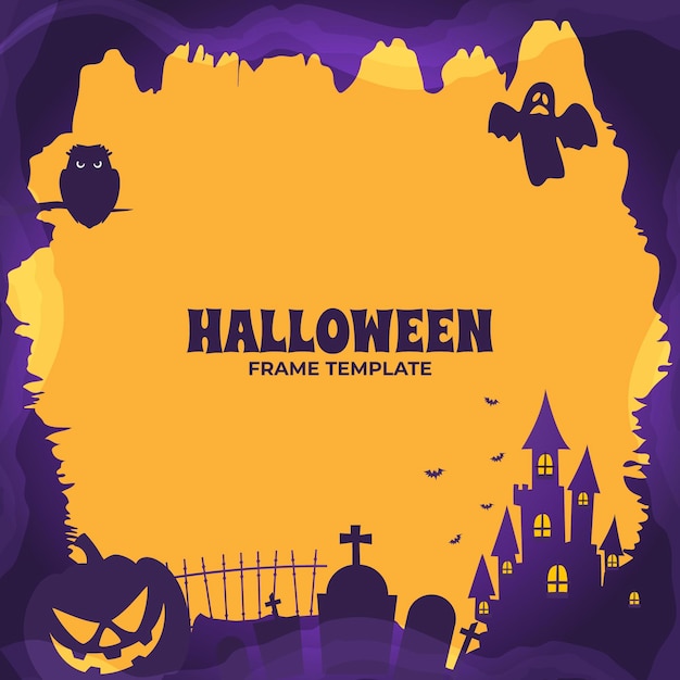 Gradient halloween frame template