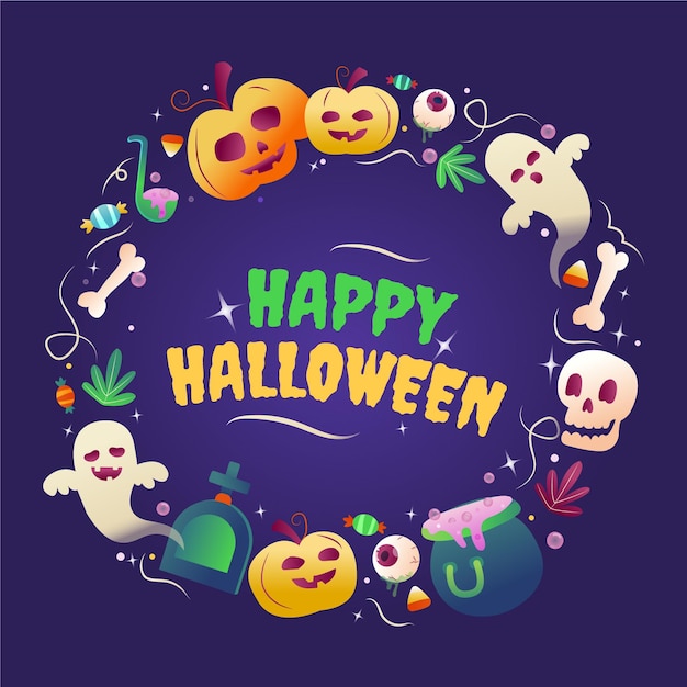 Gradient halloween frame template