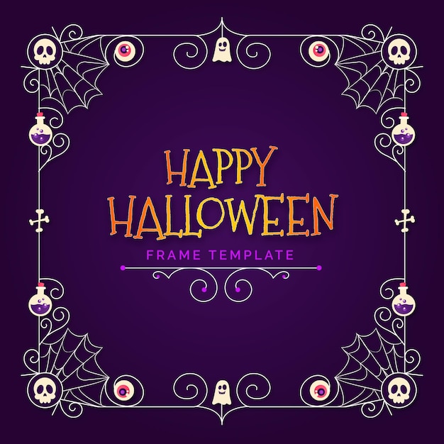 Gradient halloween frame template