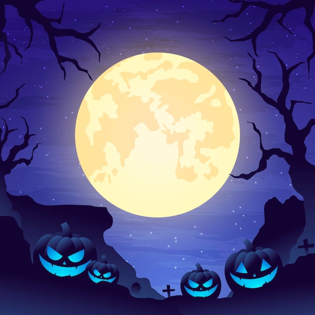 Gradient halloween frame template