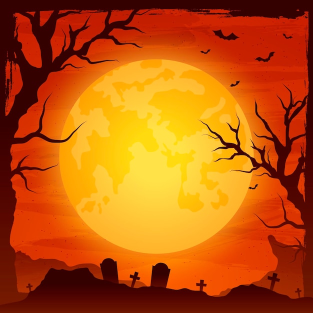 Free Vector gradient halloween frame template