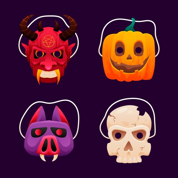 Gradient halloween masks collection