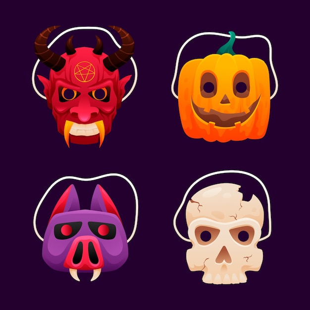 Gradient halloween masks collection