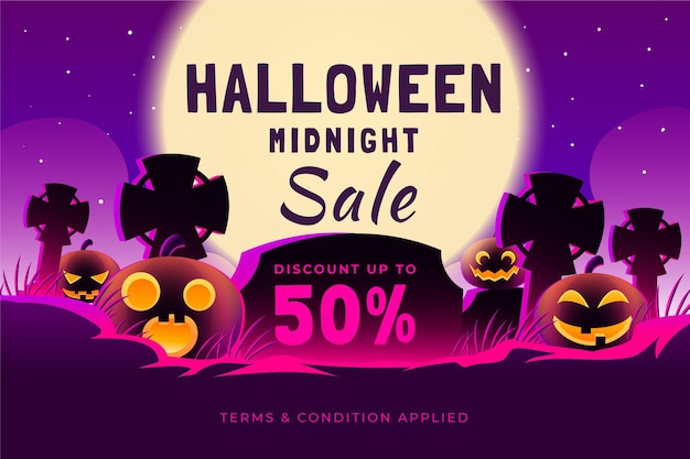 Gradient halloween sale illustration