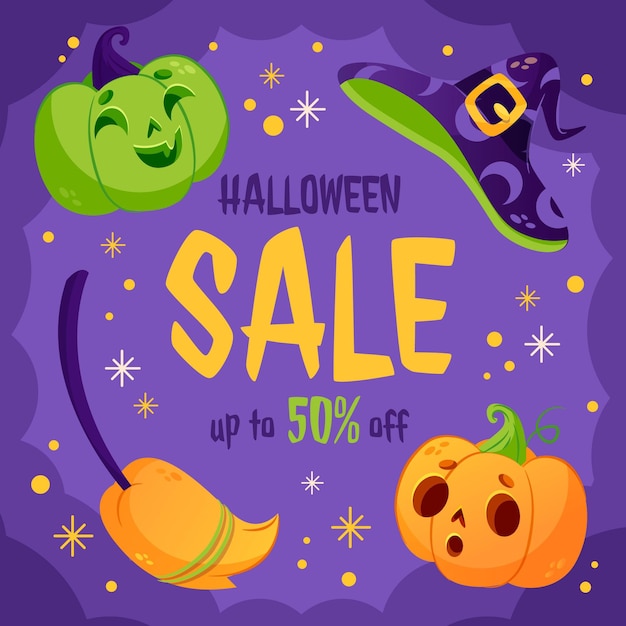 Gradient halloween sale illustration