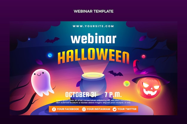 Gradient halloween webinar template