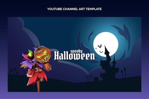 Gradient halloween youtube channel art