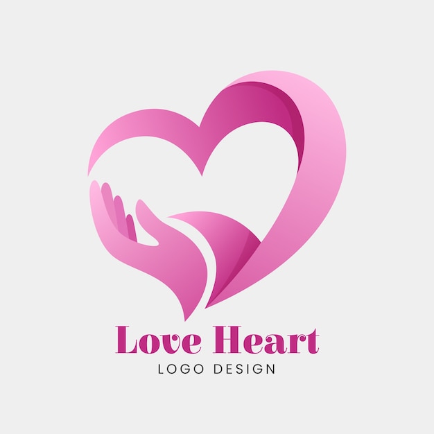 Free vector gradient hand heart logo