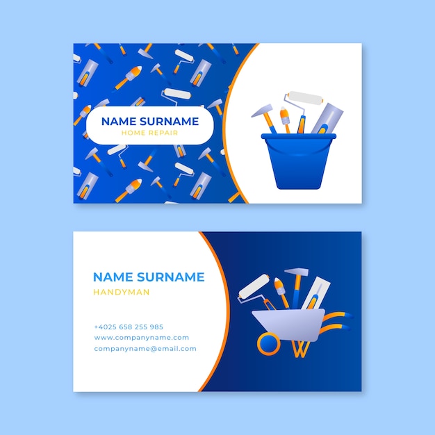 Gradient handyman business cards